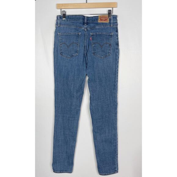 Levis Womens Size 30 721 High Rise Skinny Jeans Medium Wash Cotton Stretch Blend - Picture 2 of 9